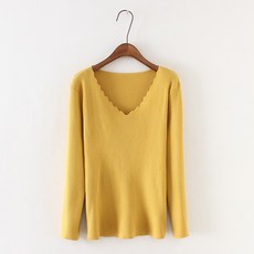 더샵무역 여성 빅사이즈 동글동글 브이넥 니트 티 knit PFJ13_14