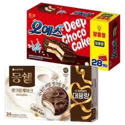 롯데 몽쉘 오리지널 816g 24봉입 + 해태 오예스 840g 28봉입, 816g