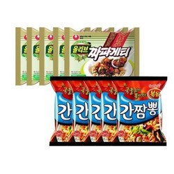 삼양 볶음간짬뽕 5개 + 농심 짜파게티 5개, 10개, 10개