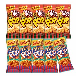 오리온 치킨팝 2종 각5개씩 ( 닭강정맛 65g+치즈뿌린 65g ) 총10개