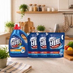 비트 딥클린 파워 액체세제 드럼 용기 3L 1개 + 일반드럼겸용 리필 2L 3개