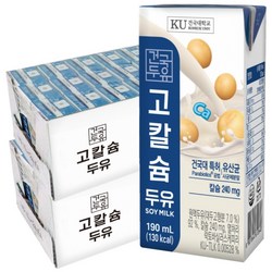 건국 고칼슘 두유 190ml, 190ml, 48개
