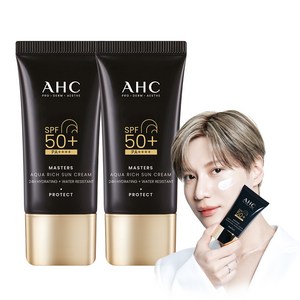AHC 마스터즈 아쿠아 리치 선크림 SPF50+ PA++++, 30ml, 2개