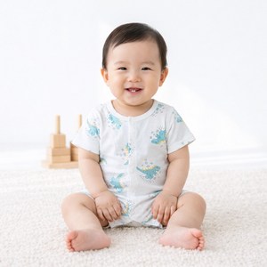 마롤로뜨 코튼 나염 반팔 바디수트