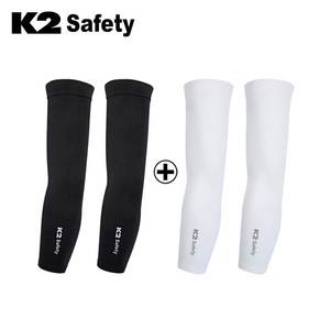 K2 safety 심리스 쿨토시 2p x 2세트 (화이트1 블랙1), White+Black