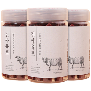 진짜육포 강아지 간식 져키 180g, 소고기, 180g, 3개