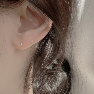 실버 925 초미니 큐빅 귀걸이