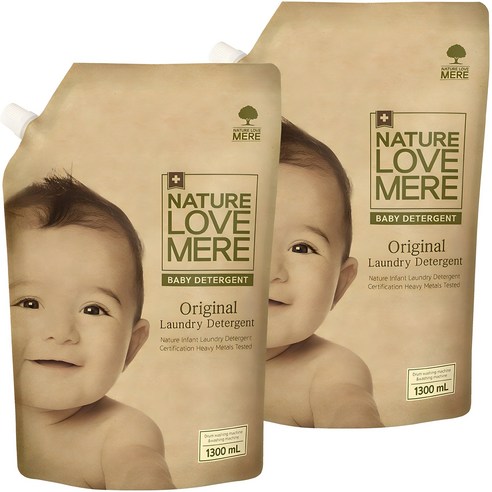 네이쳐러브메레 유아 오리지널 세제 리필형 허브가든향 1300ml, 1.3L, 2개
