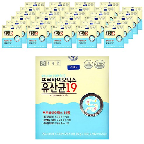 종근당 프로바이오틱스 유산균 19 60p, 120g, 30개입
