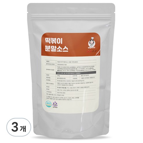 마법의가루 떡볶이 소스 분말 가루 보통맛, 100g, 3개