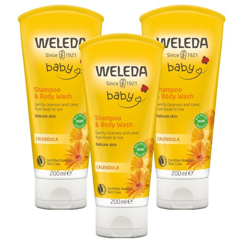 벨레다 카렌듈라 베이비 샴푸 앤 바디워시, 200ml, 3개