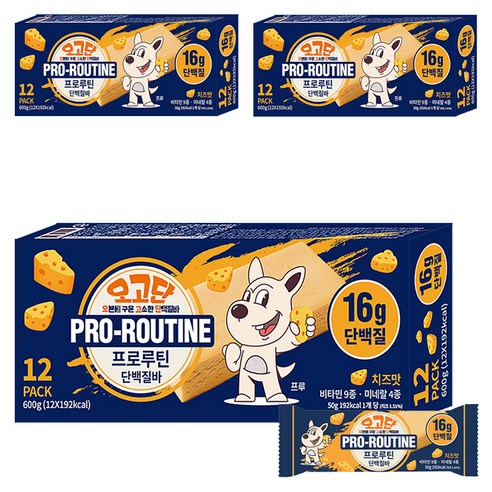 프로루틴 오고단 오븐에 구운 단백질바 치즈맛 12p