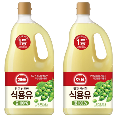 사조 해표 콩기름 식용유, 1.5L, 2개