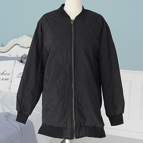 이얀 누빔 패딩 점퍼 임산부복, 블랙