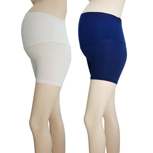 모띠마마 임산부 복대형 3부 속바지 2p, 아이보리, 네이비