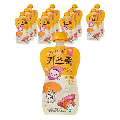 이유케어스 무럭무럭 키즈죽, 고구마맛, 12개, 100g