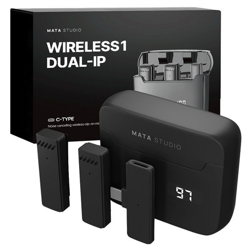 마타스튜디오 스마트폰 무선 마이크 유튜브 방송용 와이어리스1, DUAL-IP, 단일색상