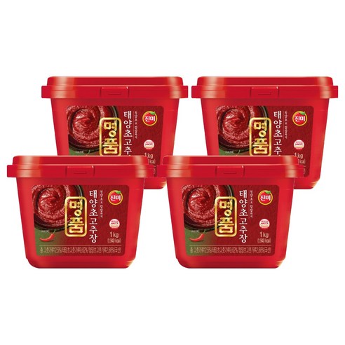 진미 명품 태양초 고추장, 1kg, 4개