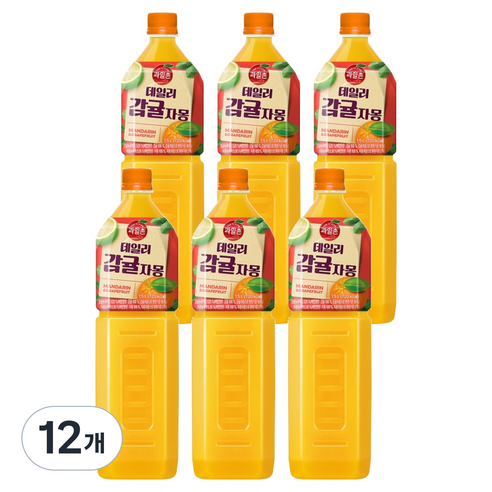 해태htb 과일촌 데일리 감귤자몽 주스, 12개, 1.5L