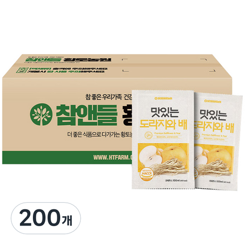 참앤들황토농원 맛있는 도라지와 배, 100ml, 200개