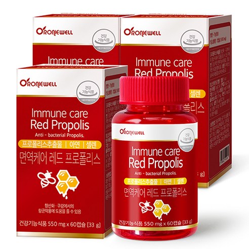 로니웰 면역케어 레드 프로폴리스, 60정, 3개
