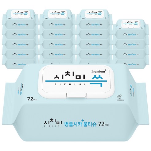 시치미 쓱 병풀시카 플러스 물티슈 캡형, 70g, 72매, 20개
