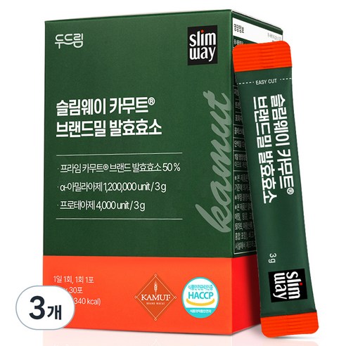 슬림웨이 카무트 브랜드밀 발효효소, 3개, 30회분