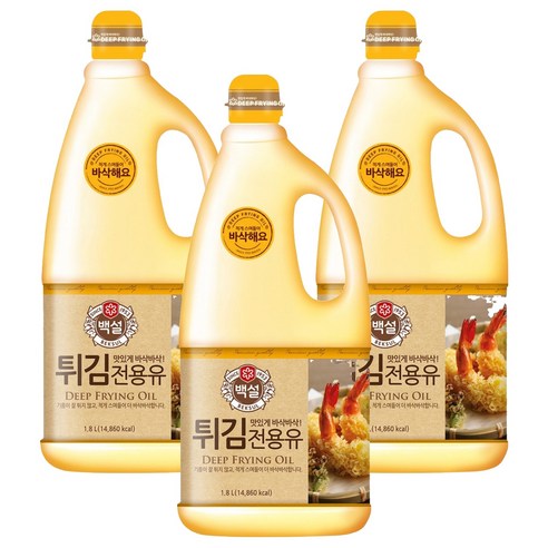 백설 튀김전용유, 1.8L, 3개