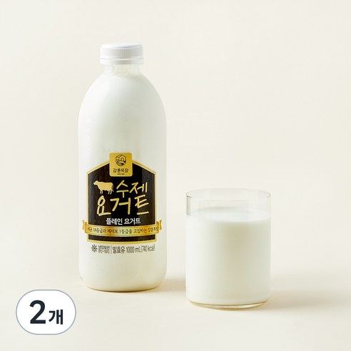 강훈목장 수제요거트 플레인, 1L, 1개입, 2개