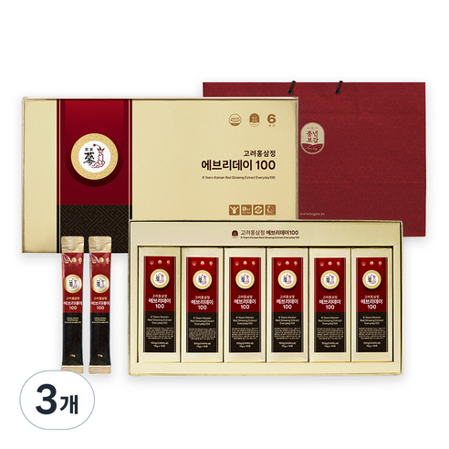 풍년보감 6년근 고려홍삼정 에브리데이100 60포 세트 + 쇼핑백, 900g, 3세트