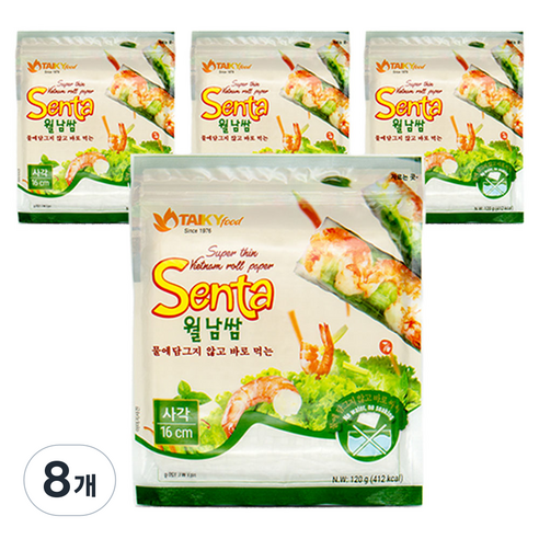타이키 물없이 싸먹는 월남쌈 라이스페이퍼 사각 16cm