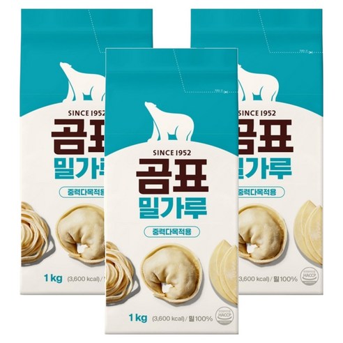 곰표 밀가루 중력다목적용, 1kg, 3개