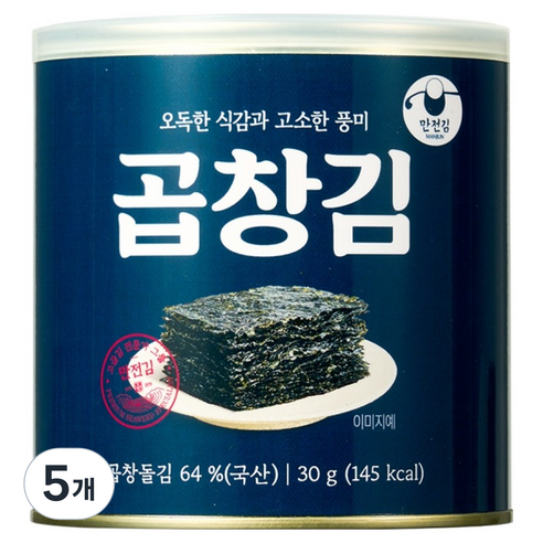 만전김 캔 곱창김, 30g, 5개