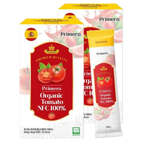 도투락 프리메로 유기농 토마토 NFC 100% 토마토 스틱, 40g, 20개