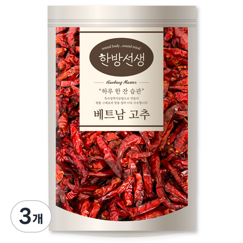 한방선생 베트남 건고추, 3개, 200g