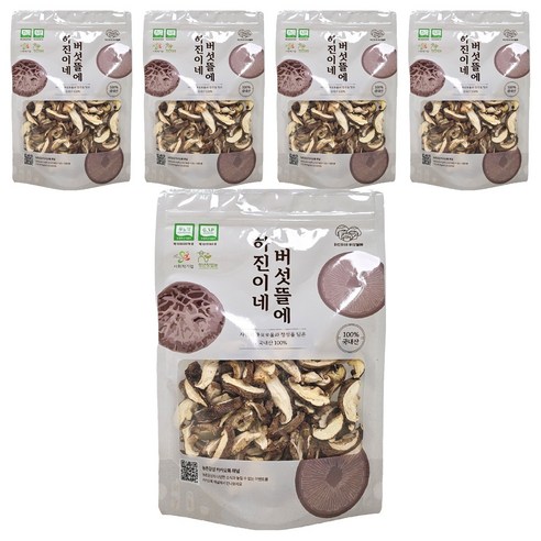 하진이네 버섯뜰에 무농약 건조 표고버섯 슬라이스, 5개, 100g