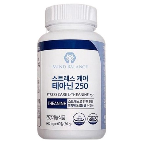 DnK 테아닌 트립토판 영양제 스트레스 해소 건강 보조제 잠안올때 수면 코르티솔 피로회복제, 60정, 1개