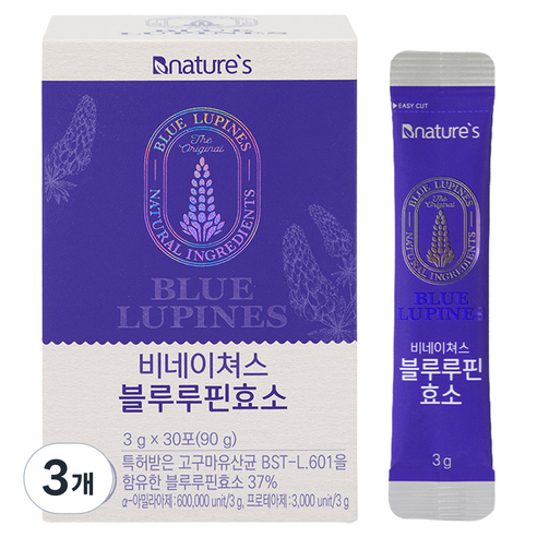 비네이쳐스 고구마유산균 블루루핀효소 30p, 90g, 3개