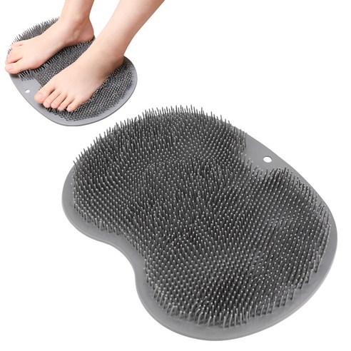 코멧 홈 발세척 마사지 풋브러쉬 매트 그레이, 1개입, 1개