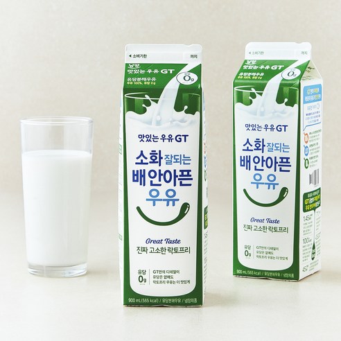 남양유업 맛있는우유GT 소화가 잘되는 고소한 락토프리, 900ml, 2개