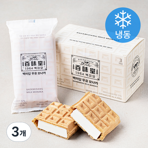 [로켓프레시] 백미당 우유 모나카 아이스크림 (냉동)