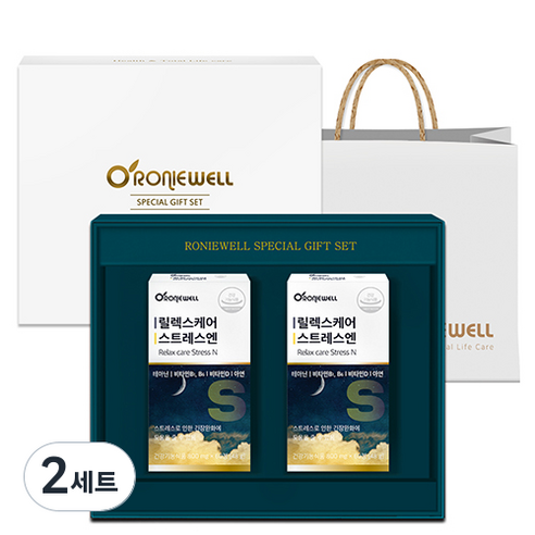 로니웰 릴렉스케어 스트레스엔 선물세트 + 쇼핑백, 2세트, 60정
