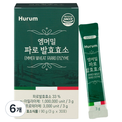 휴럼 엠머밀 파로 발효효소, 90g, 6개
