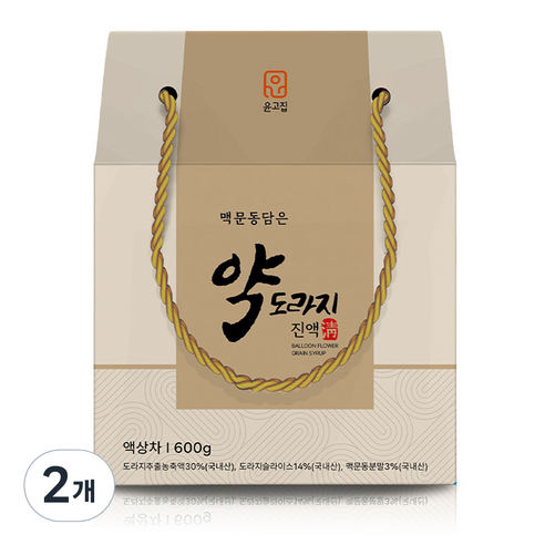 윤고집 맥문동담은 약도라지 진액 청, 600g, 2개, 1개입