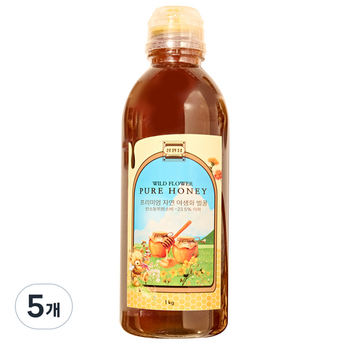 정원담 프리미엄 자연 야생화 순수 벌꿀, 5개, 1kg