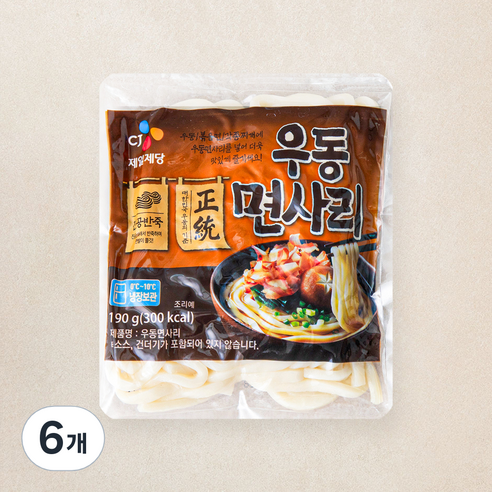 [로켓프레시] CJ제일제당 우동 면사리, 190g, 6개