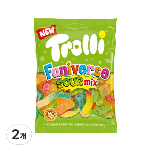 트롤리 퍼니벌스 사우어믹스 젤리, 100g, 2개