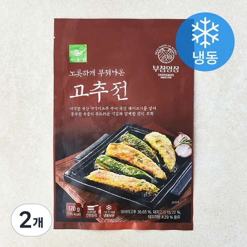 [로켓프레시] 사옹원 고추전 (냉동), 170g, 2개
