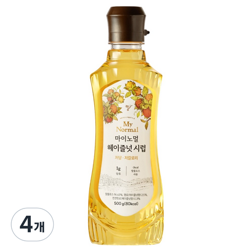 마이노멀 저당 저칼로리 헤이즐넛 시럽, 500g, 4개