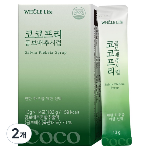 WHOLELIFE 코코프리 곰보배추시럽 14p, 182ml, 182g, 2개